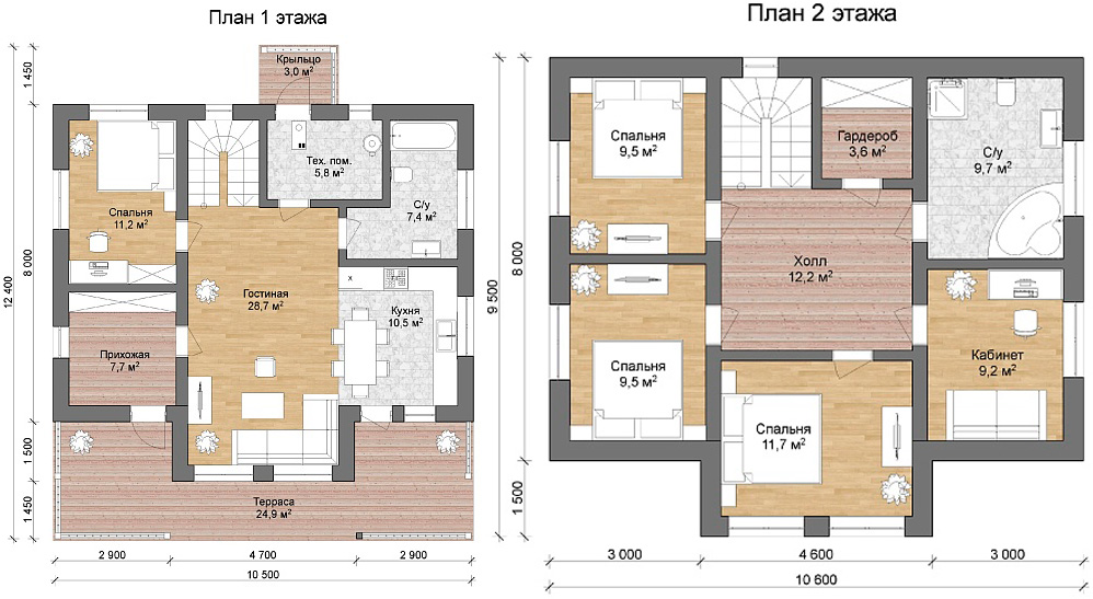 Планировка дома из СИП-панелей по проекту А1,5-184