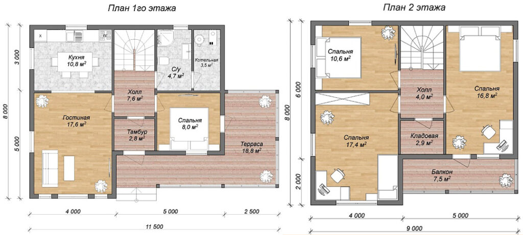 Планировка дома из СИП-панелей по проекту А1,5-124