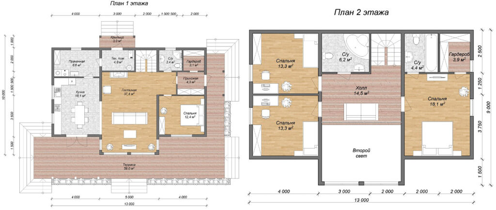 Планировка дома из СИП-панелей по проекту А1,5-210