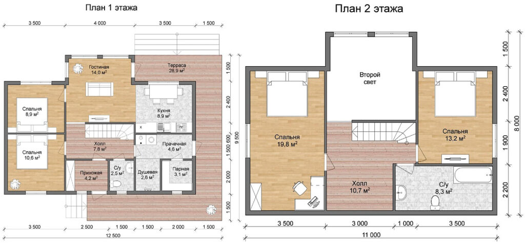 Планировка дома из СИП-панелей по проекту А1,5-155