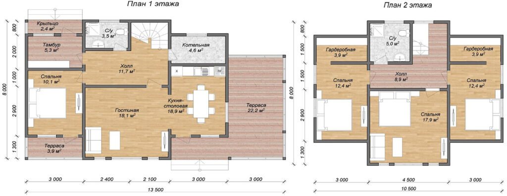 Планировка дома из СИП-панелей по проекту А1,5-142